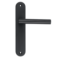 Belluno deurklink mat zwart op rond schild 225 mm lang geeft modern accent aan elke binnendeur 
