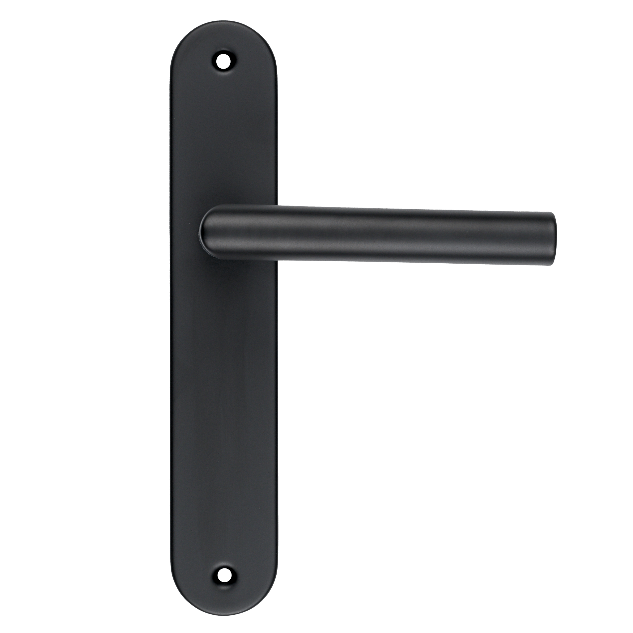 Belluno deurklink mat zwart op rond schild 225 mm lang geeft modern accent aan elke binnendeur 
