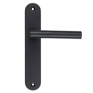 Belluno deurklink mat zwart op rond schild 225 mm lang geeft modern accent aan elke binnendeur 
