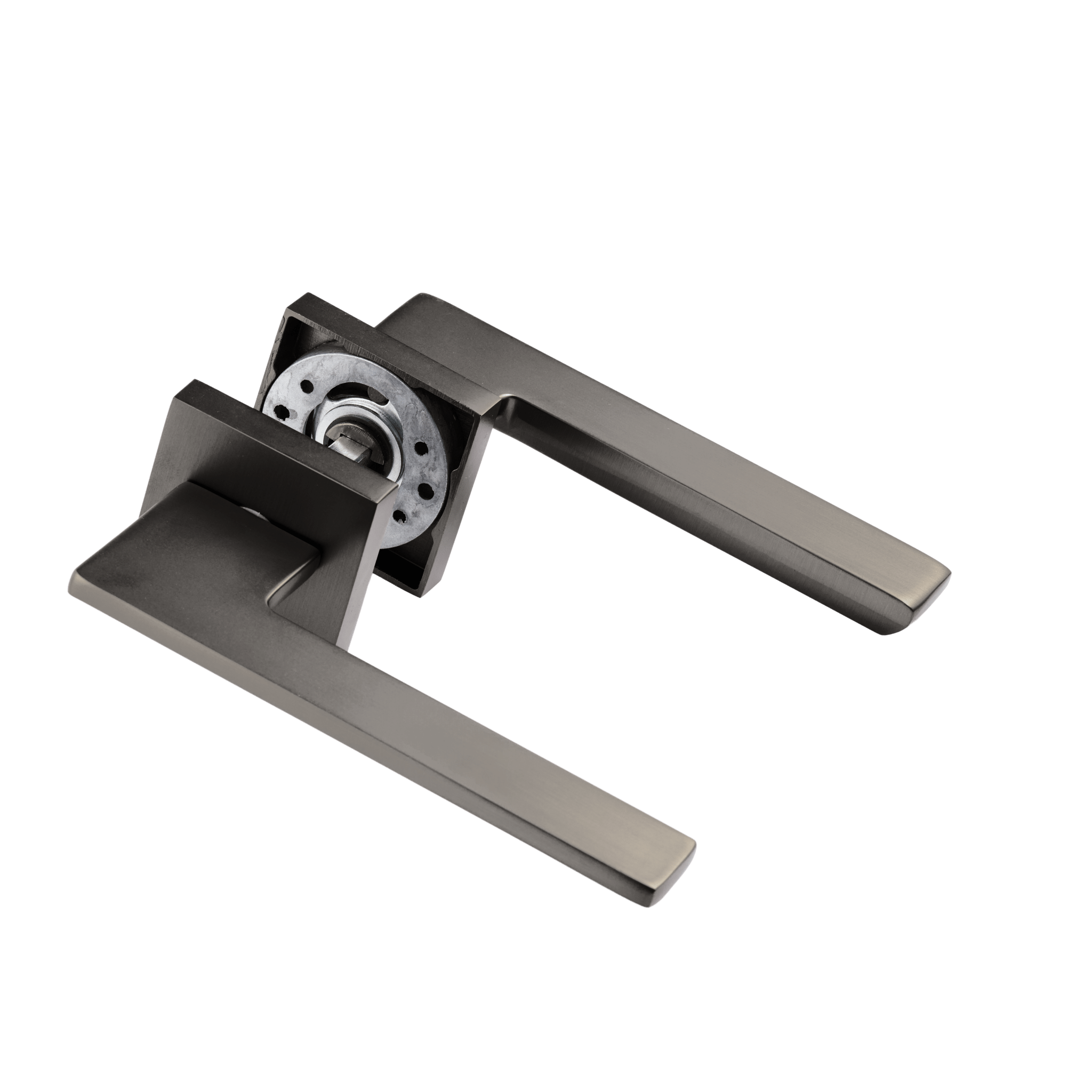 Ostiumhome® Nestro deurklink Gun Metal, 141 mm lang met 60 mm uitsteek en krasbestendige matte coating voor optimale grip en duurzaamheid 
