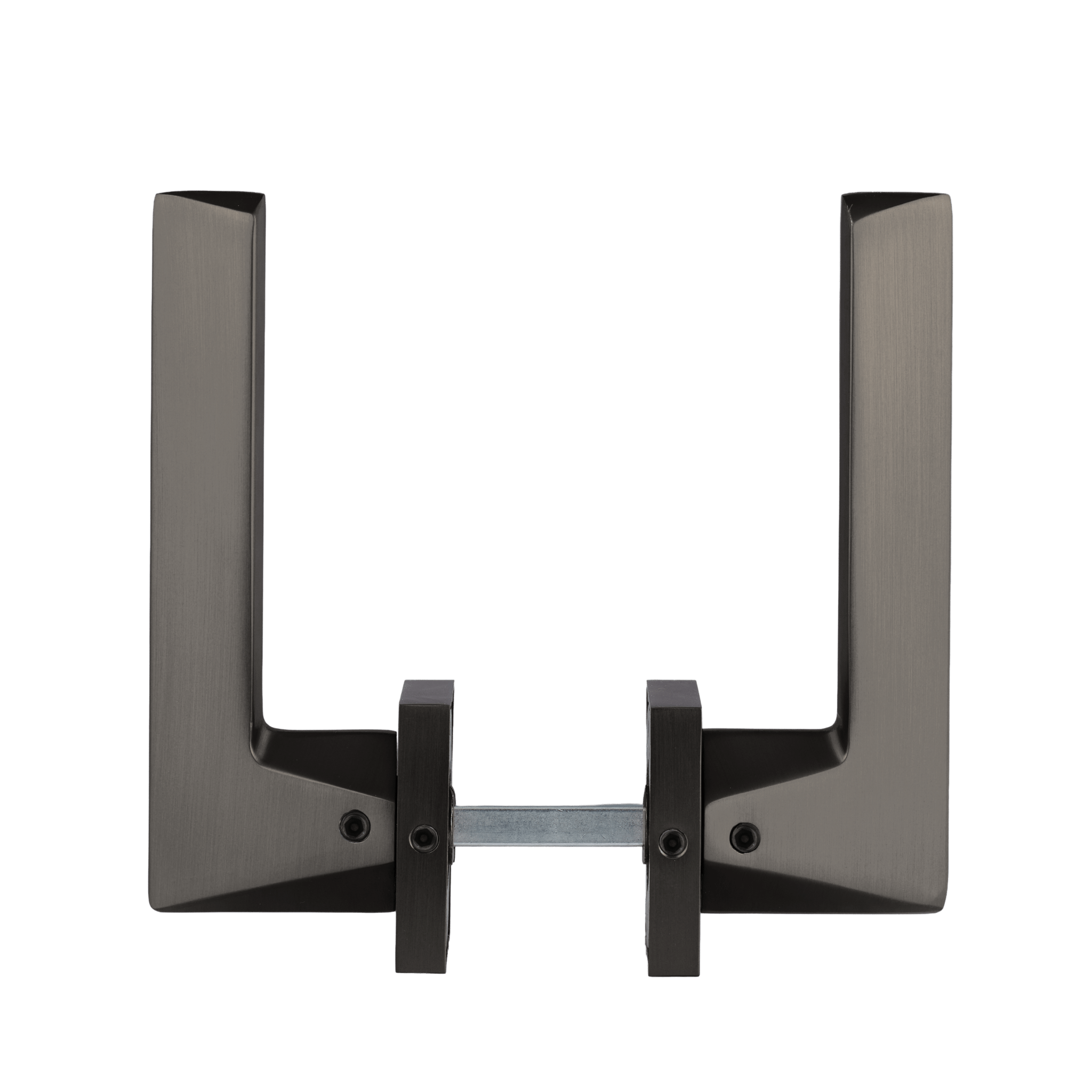 Universele Nestro Gun Metal deurklink, omkeerbaar voor links- en rechtsdraaiende deuren (20–70 mm dik), met solide 10 cm × 8 mm stift 
