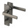 Novara - Serrure WC finition gun metal, plaque courte droite - PC 63mm