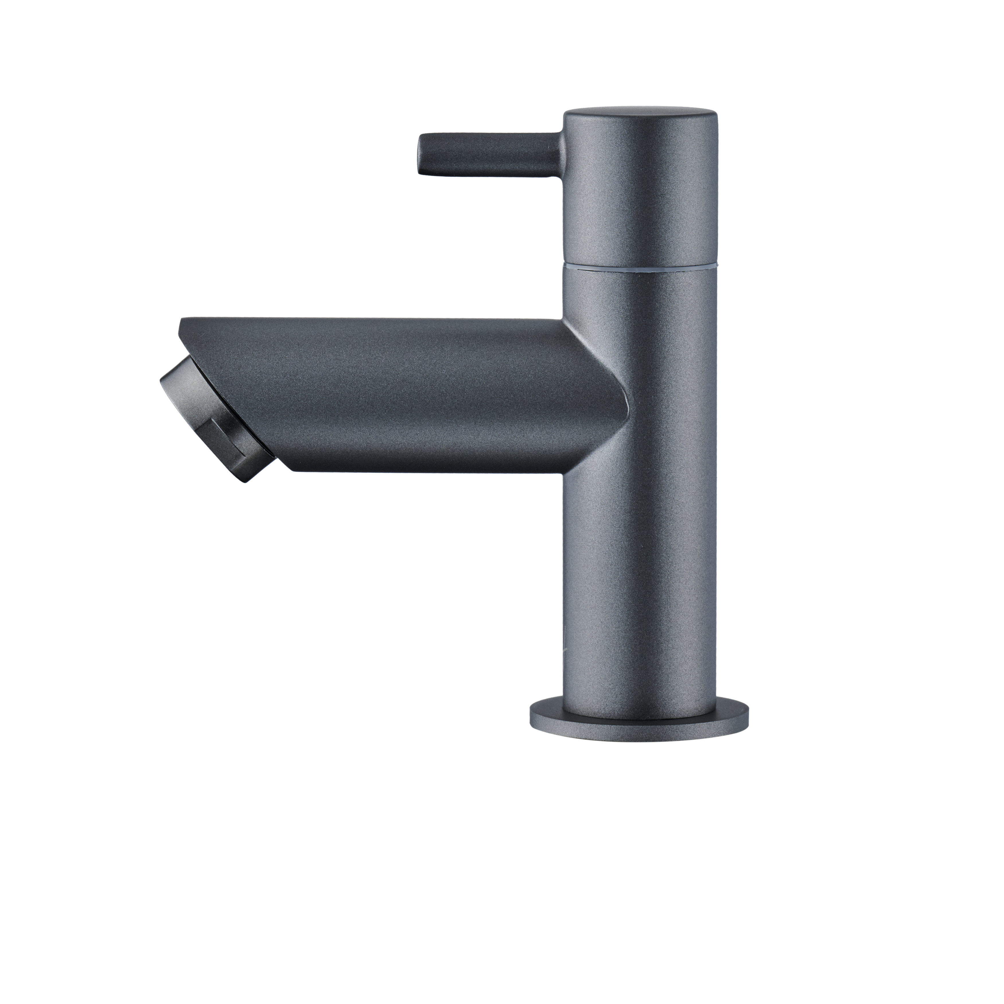 Voorzijde van de Aquila fonteinkraan in Gun Metal met stoere uitstraling en stijlvolle matte afwerking.

