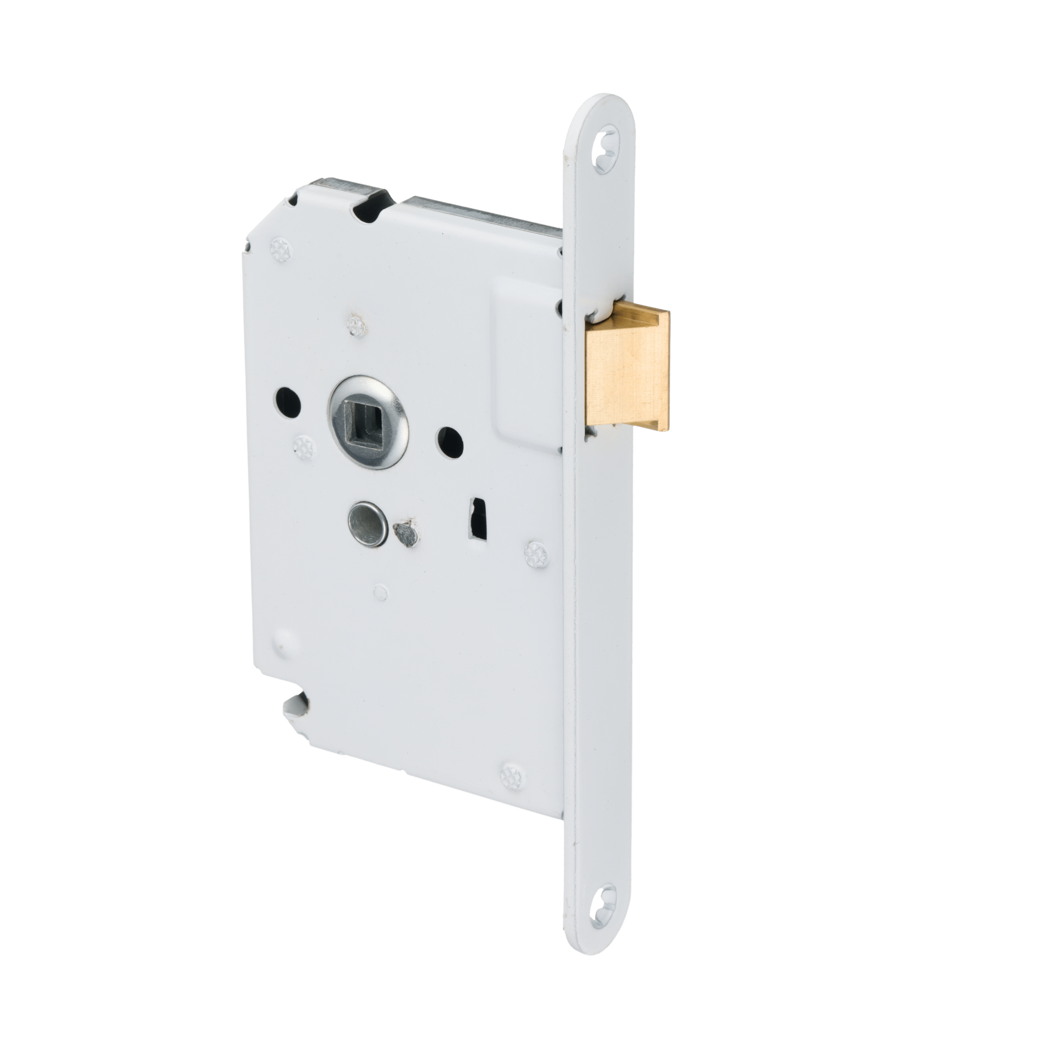 Ostiumhome® binnenwerk loopslot met witte voorplaat van 20x174 mm, geschikt voor standaard binnendeuren.


