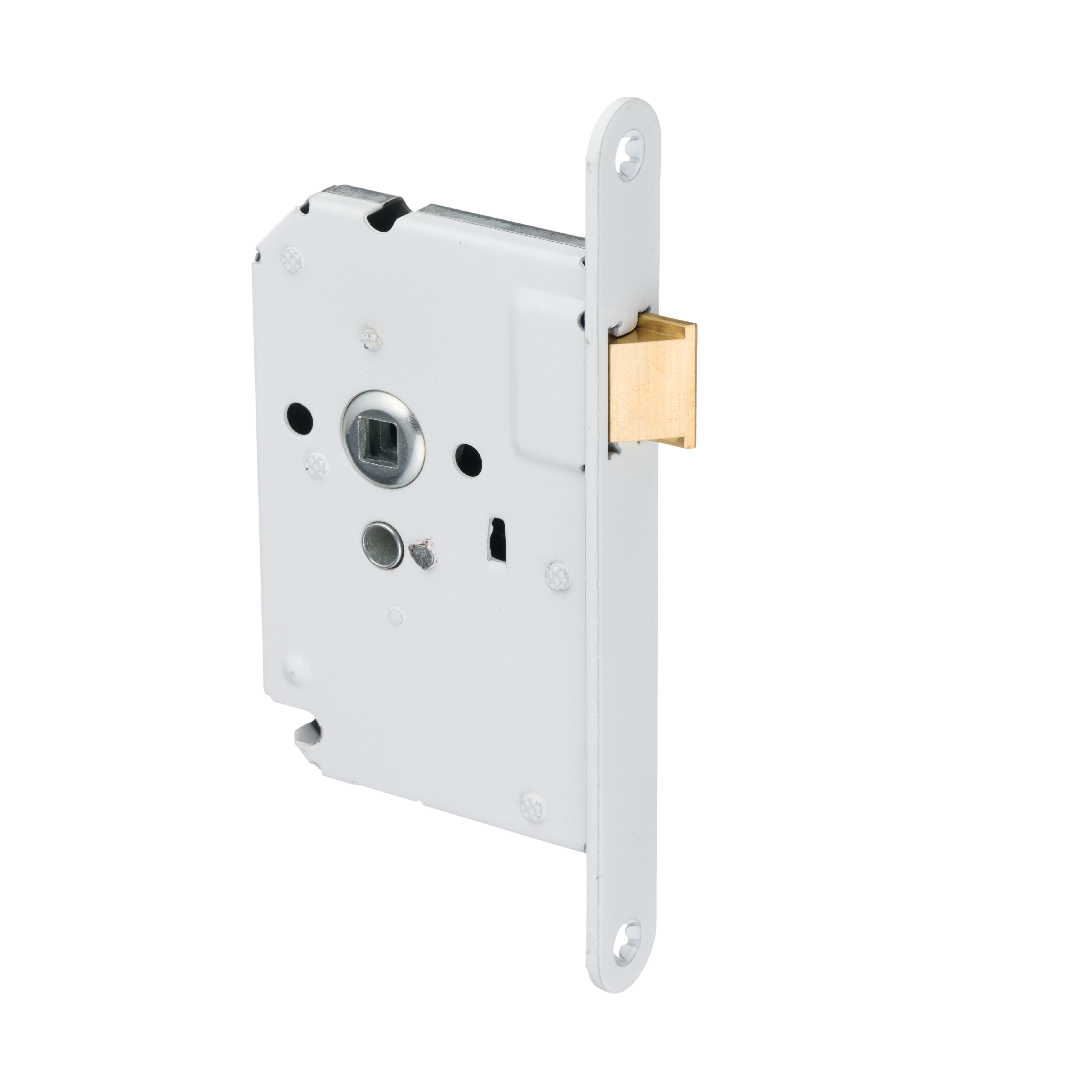 Ostiumhome® binnenwerk loopslot met witte voorplaat van 20x174 mm, geschikt voor standaard binnendeuren.

