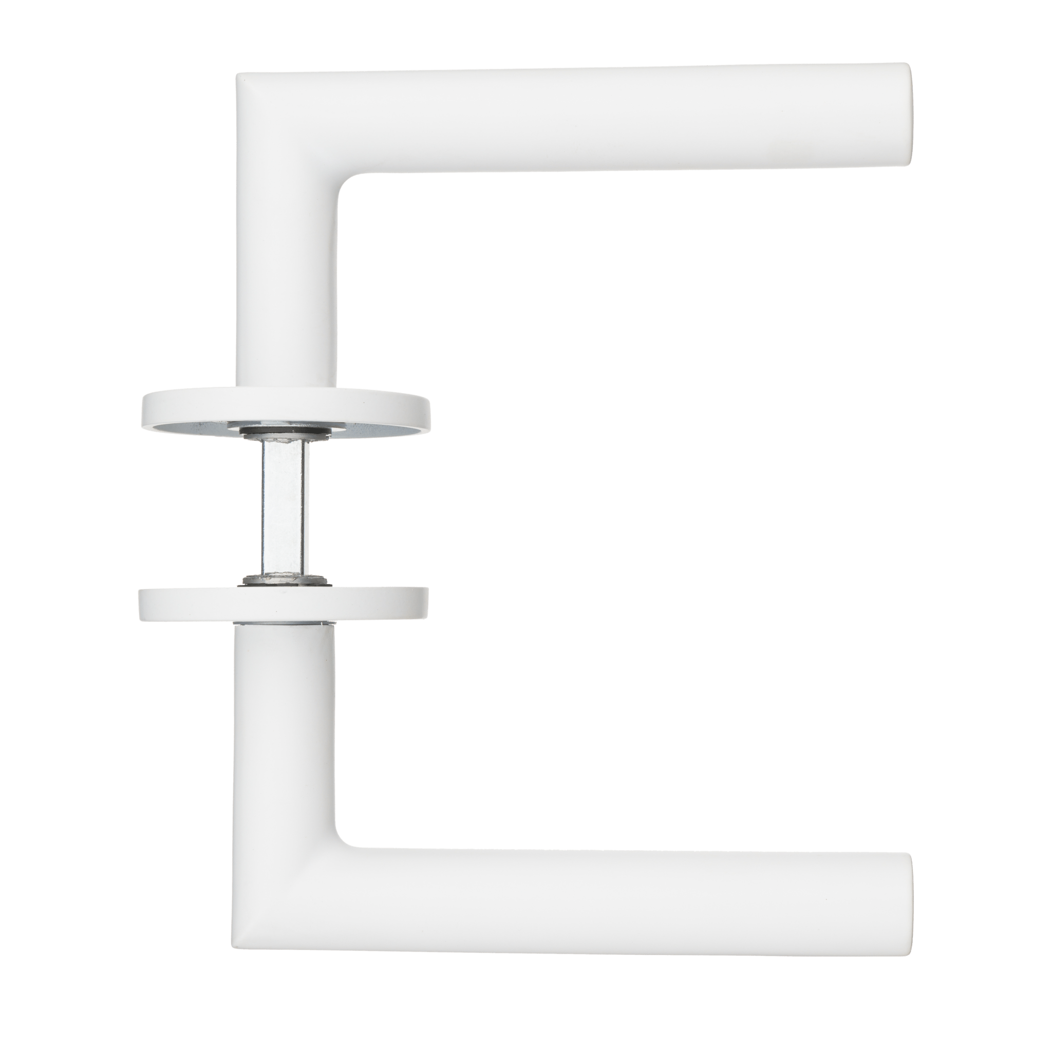 Ostiumhome Civita deurbeslag wit 135 mm op rond rozet met duurzame RVS kern en matte afwerking

