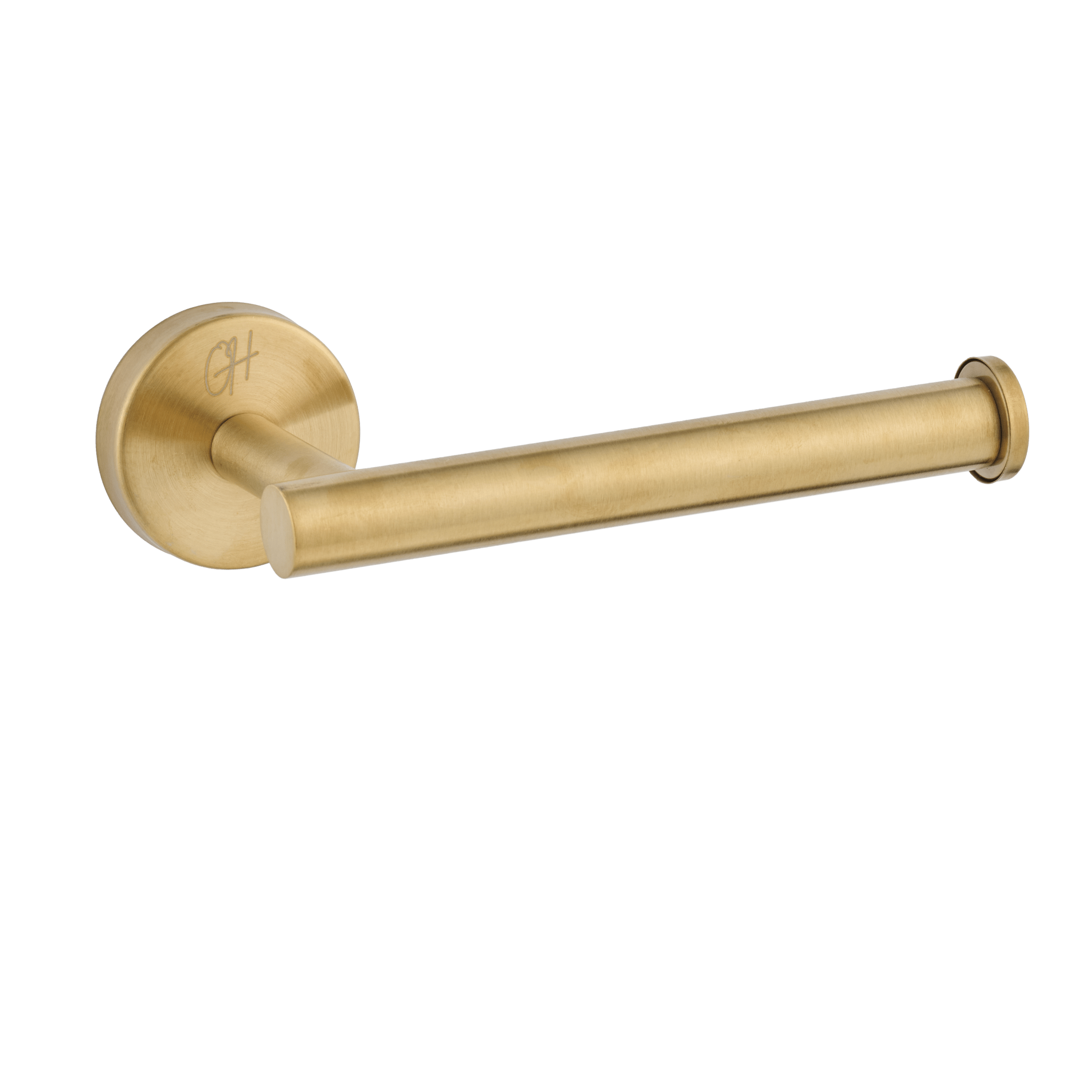 Wandgemonteerde toiletrolhouder in goud, onderdeel van de Ostiumhome® toiletset

