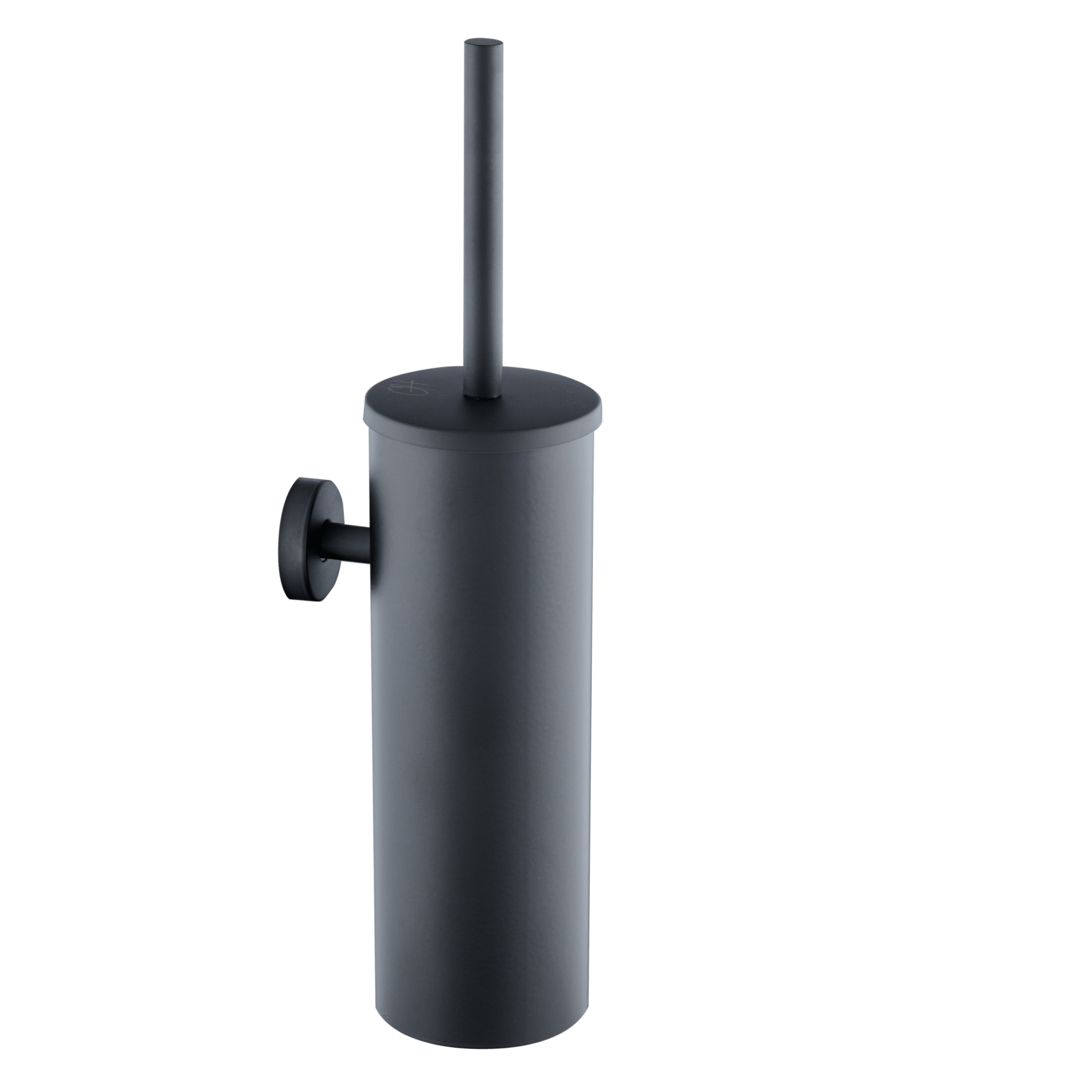 Toiletborstel geplaatst in stevige Gun Metal houder – modern en praktisch

