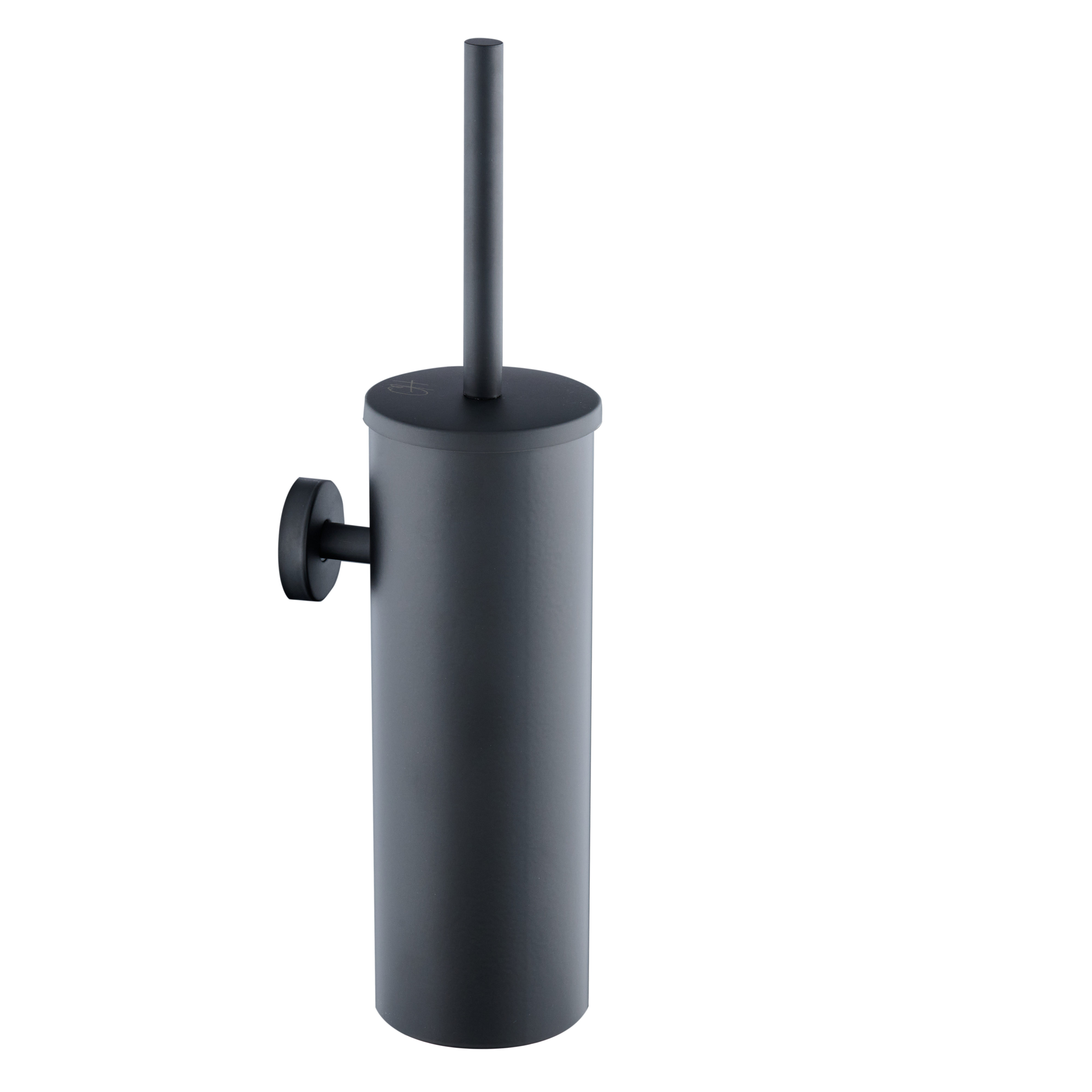 Toiletborstel geplaatst in stevige Gun Metal houder – modern en praktisch

