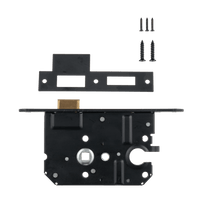 PC55 loopslot met cilindergat van Ostiumhome® – mat zwart, met schroeven en bovenaanzicht

