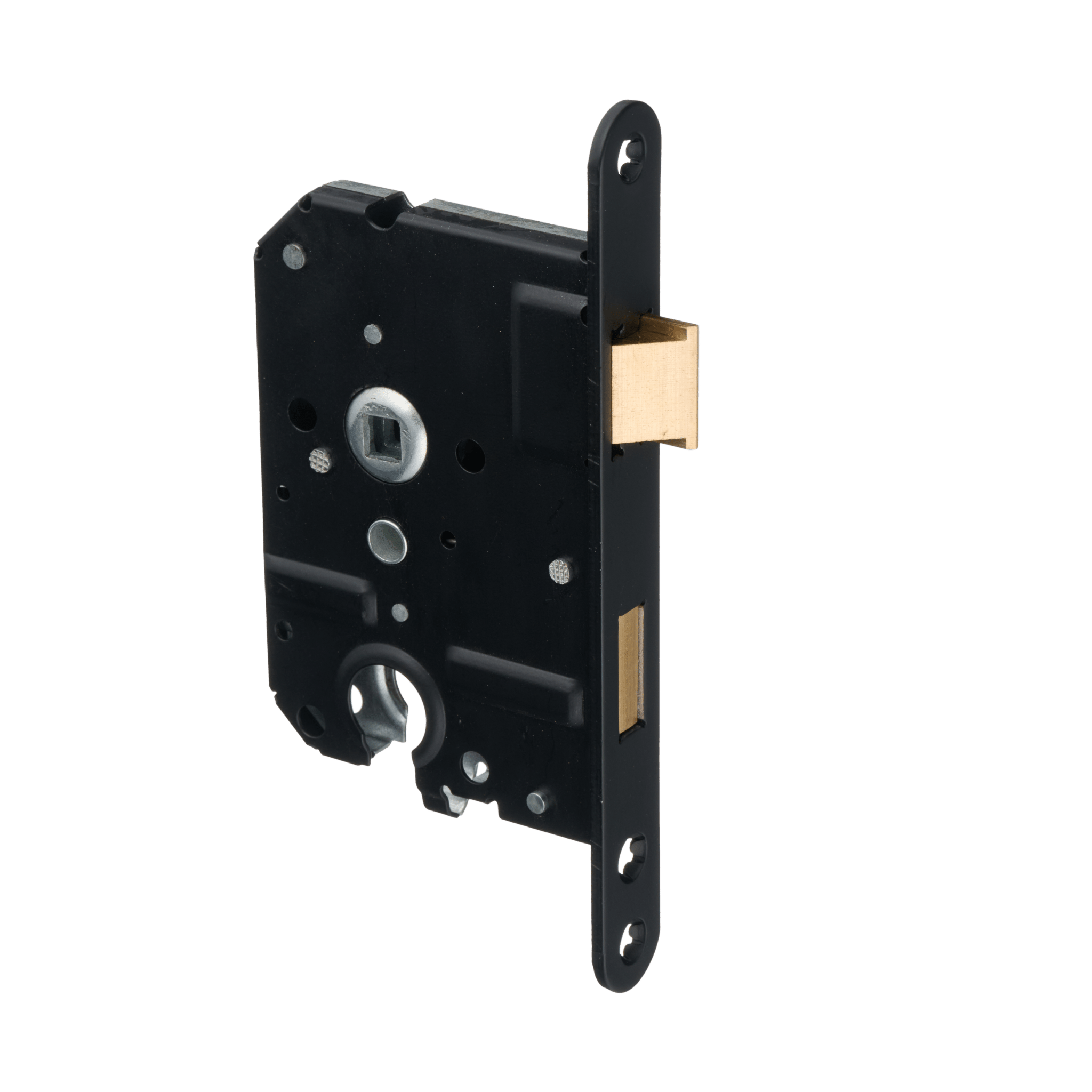 Mat zwart loopslot met cilindergat – voorplaat 20x174 mm van Ostiumhome®, hartafstand PC55

