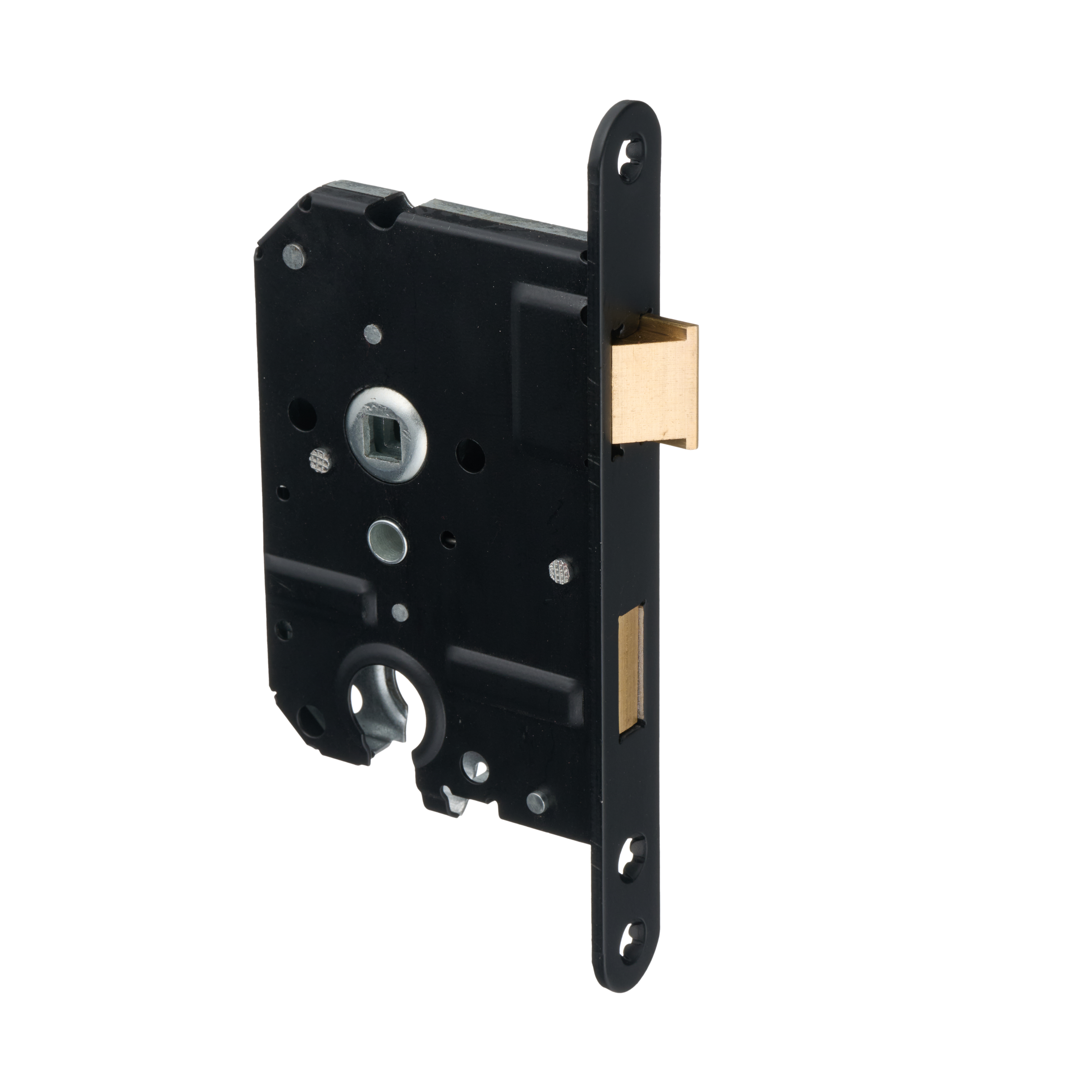 Mat zwart loopslot met cilindergat – voorplaat 20x174 mm van Ostiumhome®, hartafstand PC55

