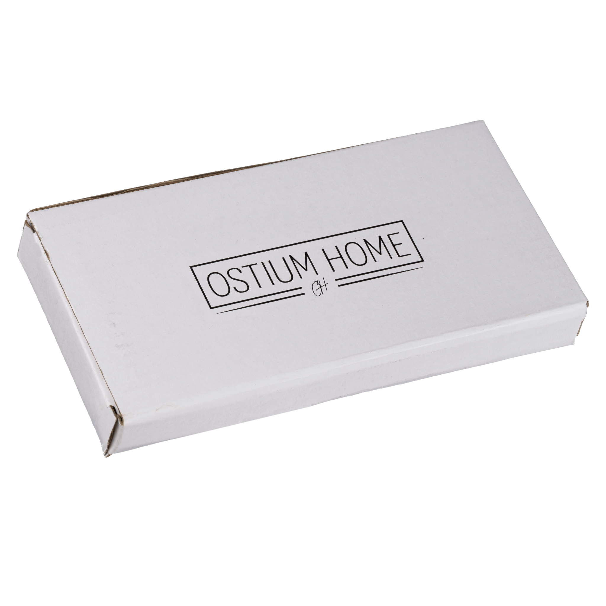 Doos waarin het standaard mat zwarte loopslot van ostiumhome in wordt geleverd.
