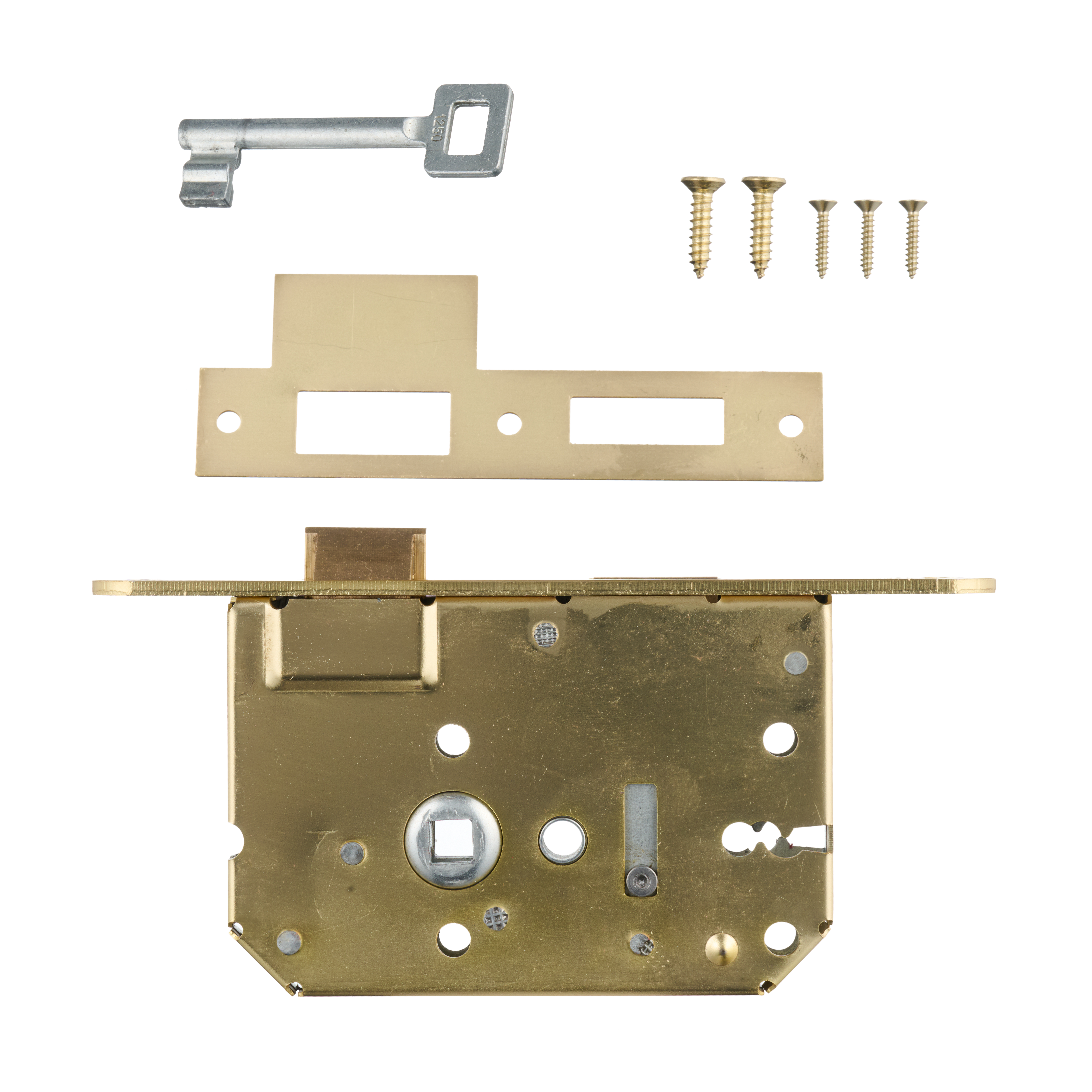 Bovenaanzicht van gouden PC56 loopslot met sleutelgat van Ostiumhome® – compleet met montagemateriaal

