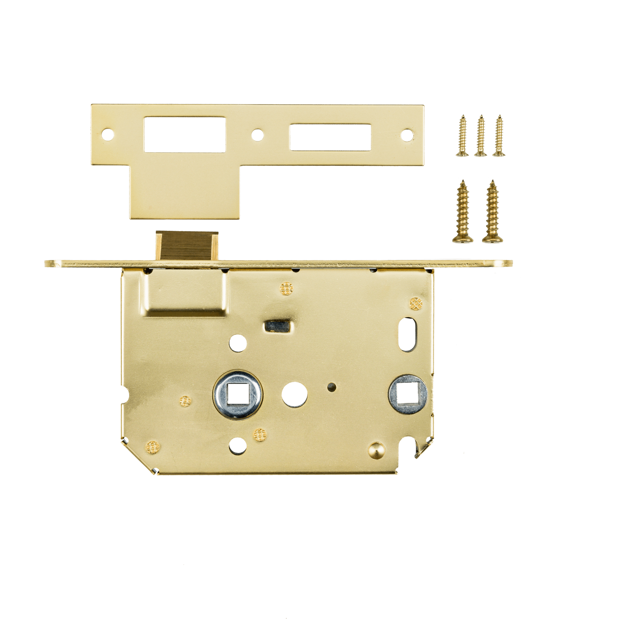 PC63 wc-loopslot van Ostiumhome® in gouden kleur – verpakking bovenaanzicht met montagemateriaal


