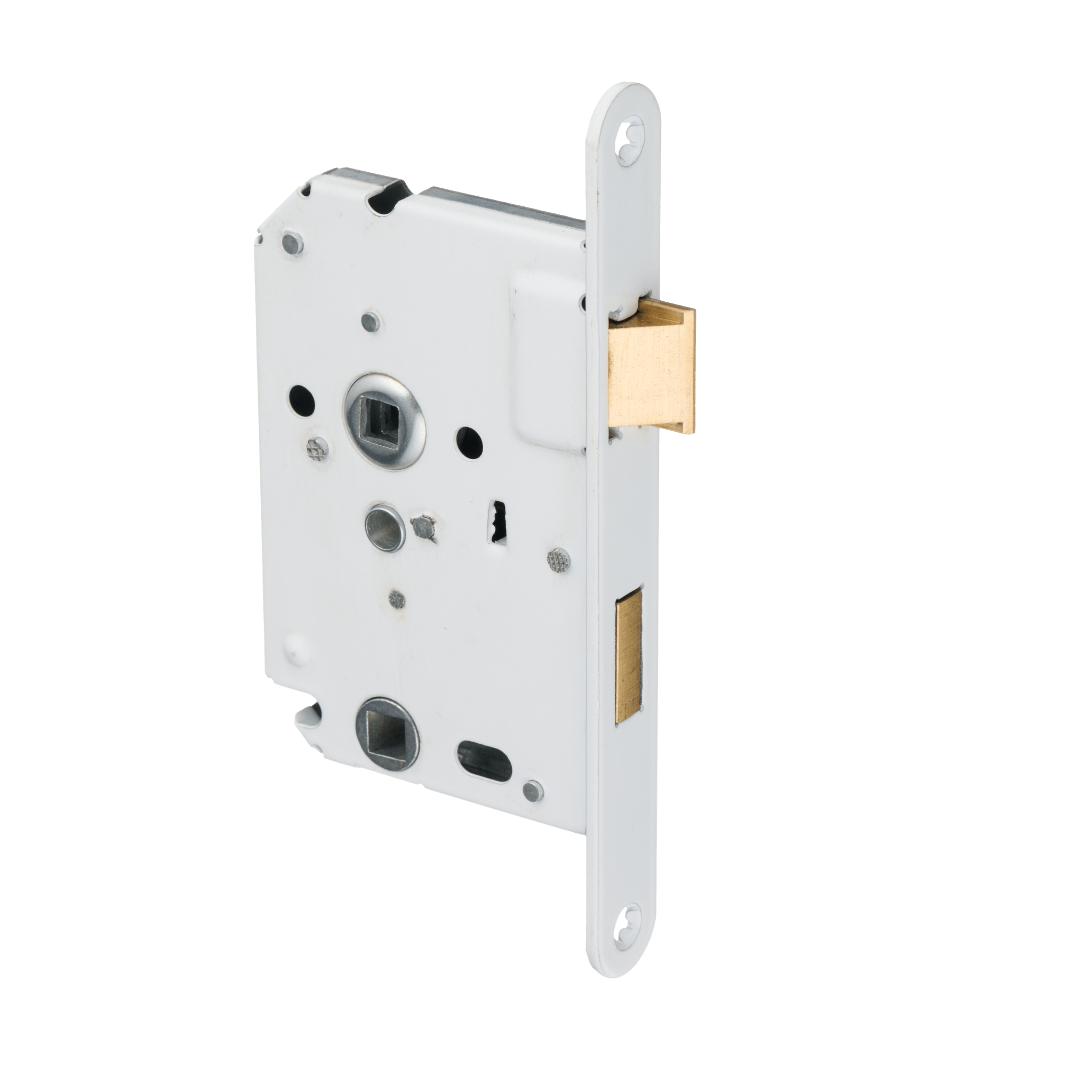 Wit wc/badkamer loopslot van Ostiumhome® met draaiknop – voorplaat 20x174 mm, hartafstand PC63


