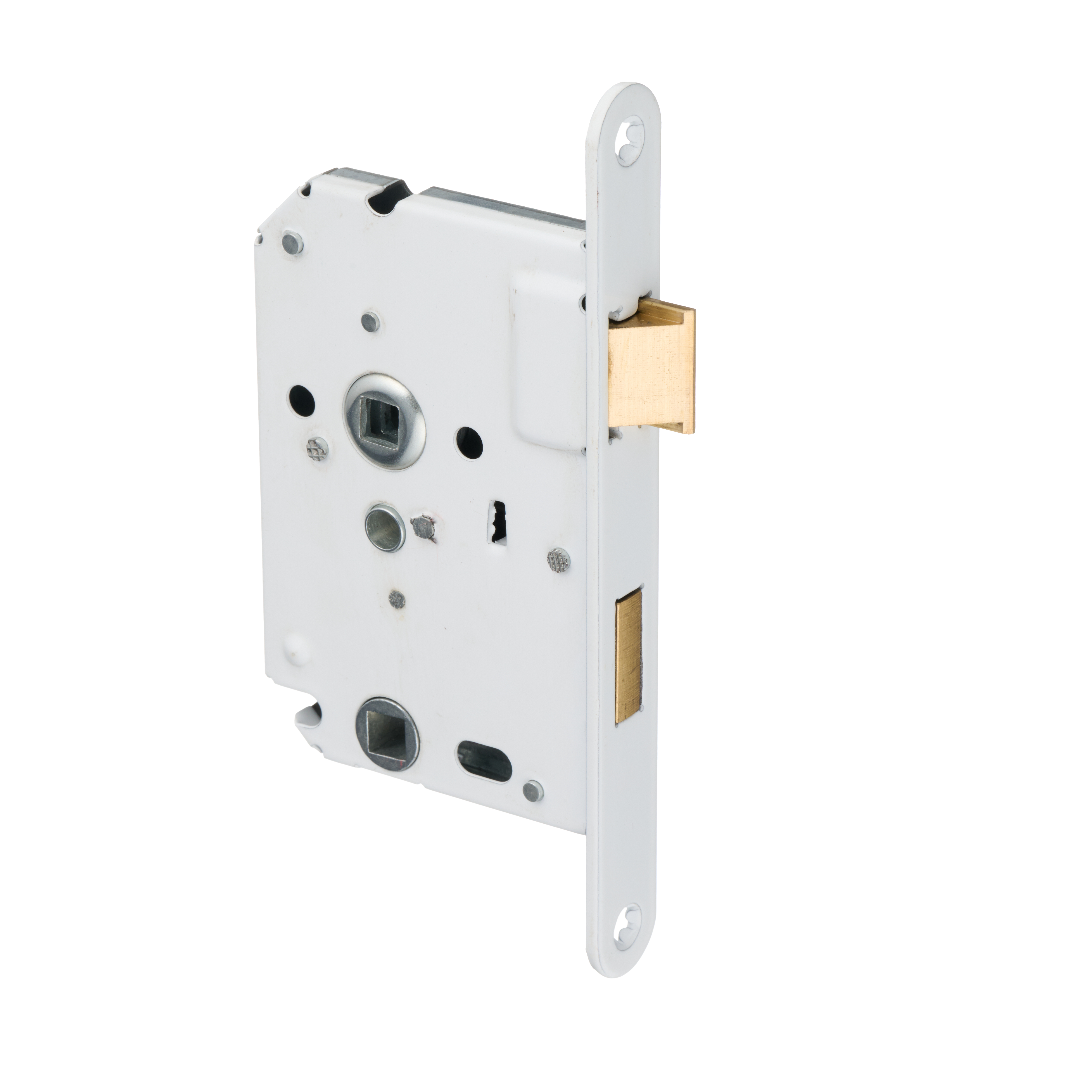 Wit wc/badkamer loopslot van Ostiumhome® met draaiknop – voorplaat 20x174 mm, hartafstand PC63


