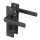 Ravello - Schwarzes WC-Schloss mit geradem kurzem Schild - PC 63mm