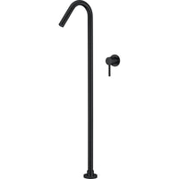 Robinet de baignoire sur pied rond à levier unique, noir mat, d’Ostiumhome, en laiton