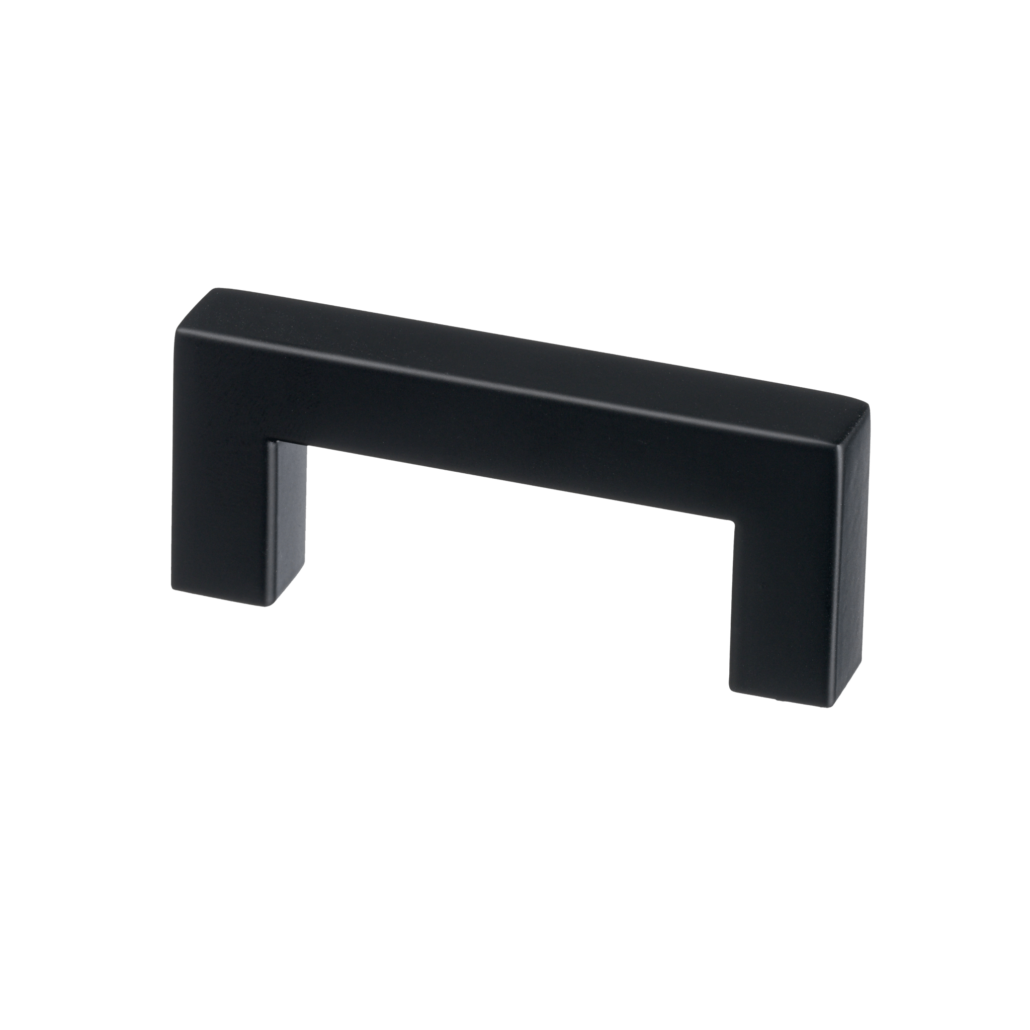 Compacte mat zwarte handgreep hart-op-hart 64/76 mm met 12×12 mm profiel en 32 mm uitsteek voor een strak, modern interieur 