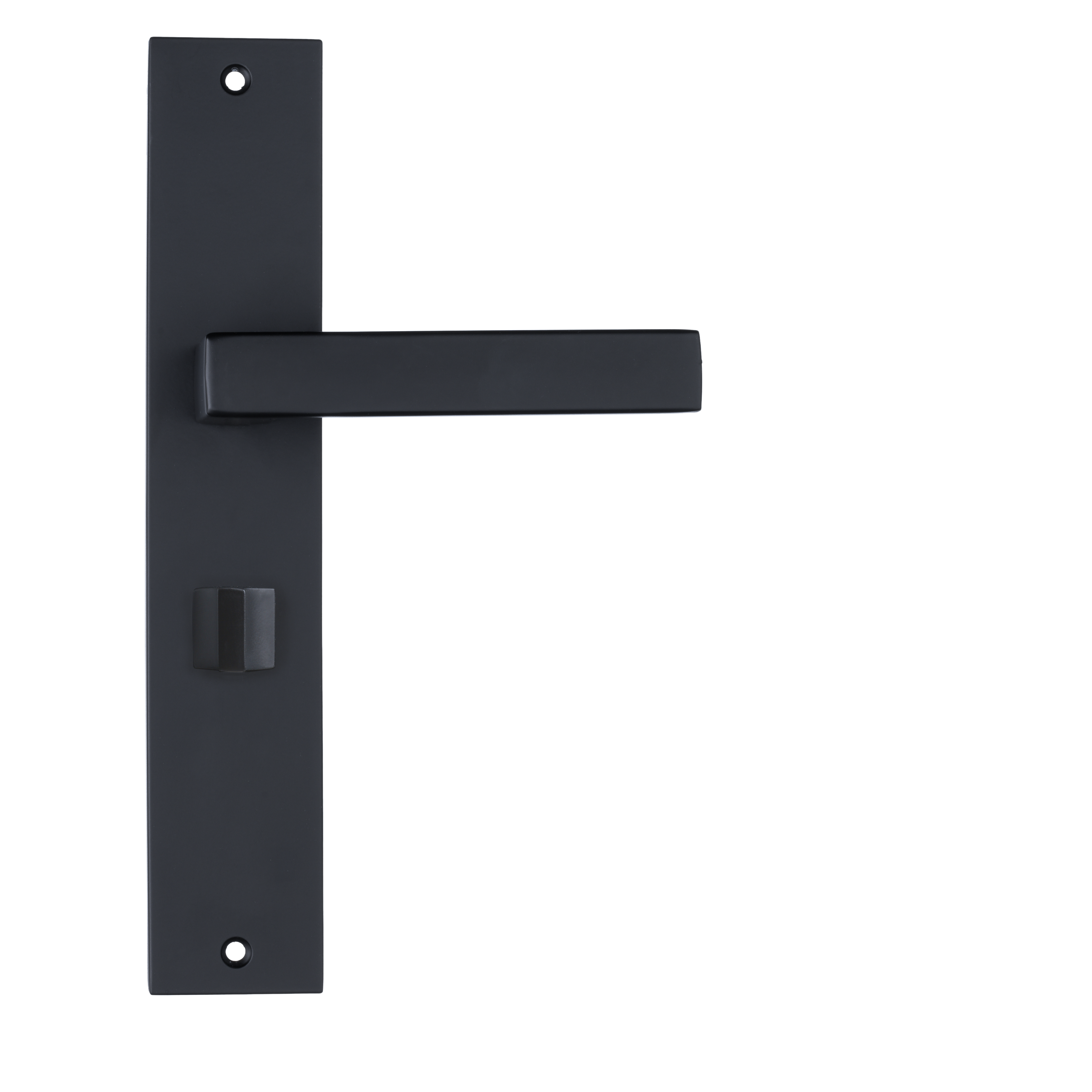 Ostiumhome® Veneto Türgriff auf Schild mit WC-Schloss – Türbeschlag mit WC-Schloss – 63 mm – Geeignet für Innentüren – Mattschwarz