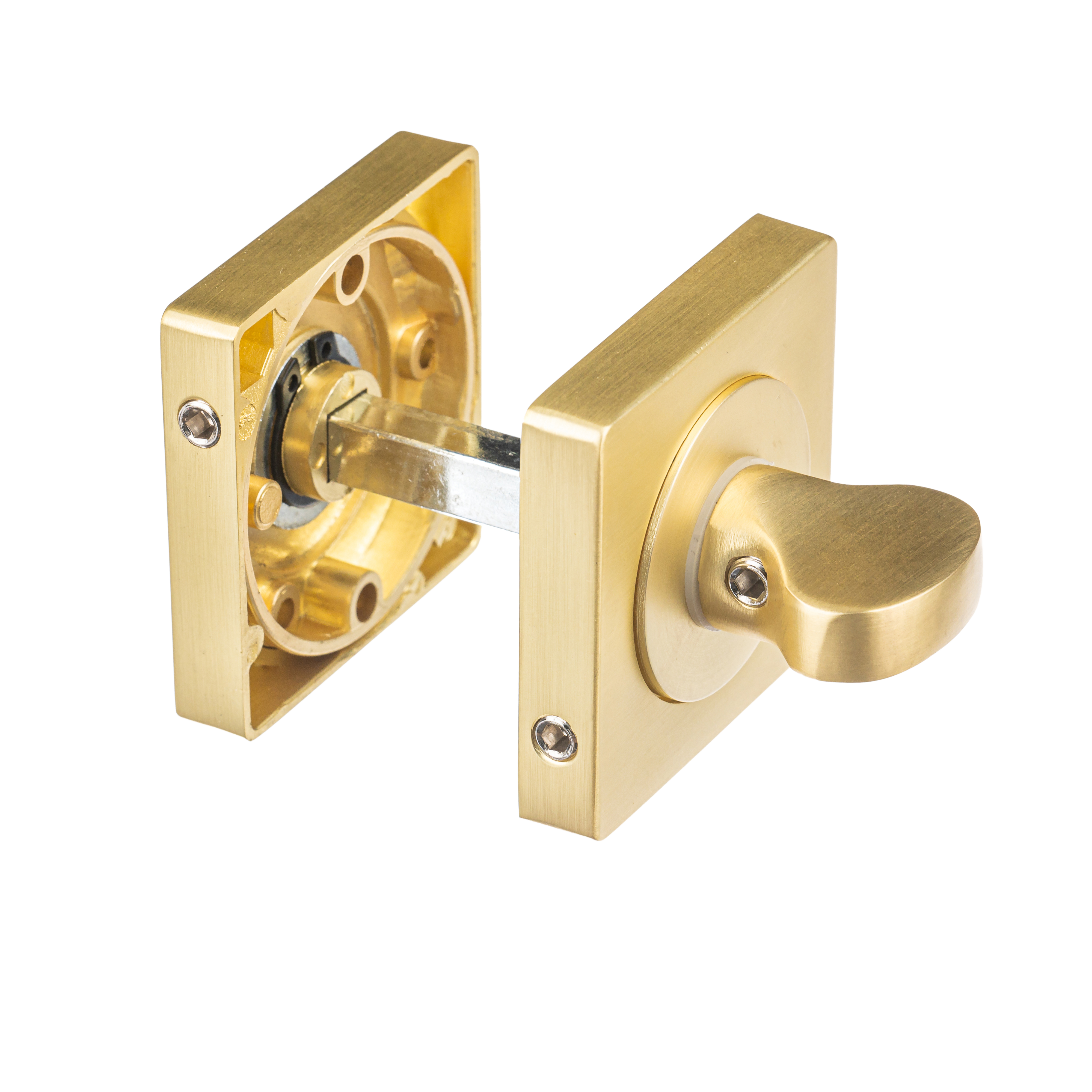 Ostiumhome® Selva WC-Schloss – Mattgold – quadratisches Design – inklusive Befestigungsmaterial