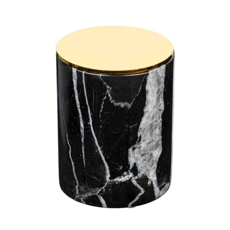 Kerzenhalter aus schwarzem echtem Marmor - Teelichthalter aus schwarzem Marmor