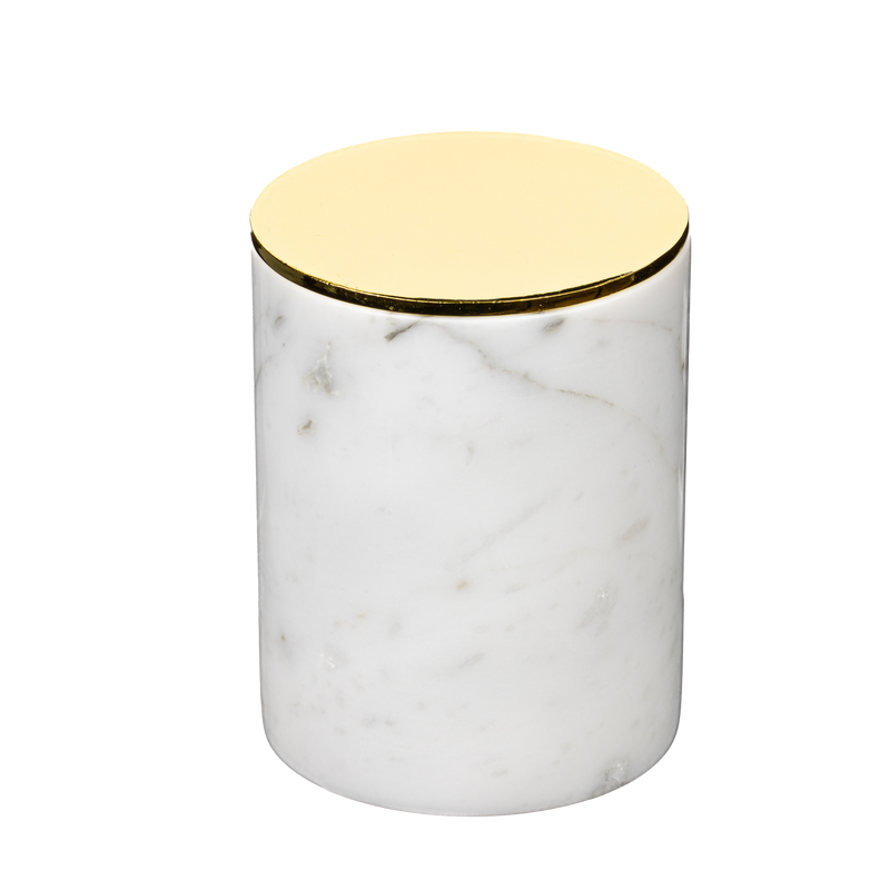 Teelichthalter aus weißem echtem Marmor - Kerzenhalter weißer Marmor