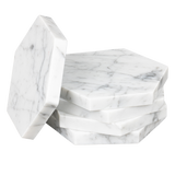 Marmeren onderzetters wit (5 stuks)