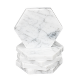 Marmeren onderzetters wit (5 stuks)