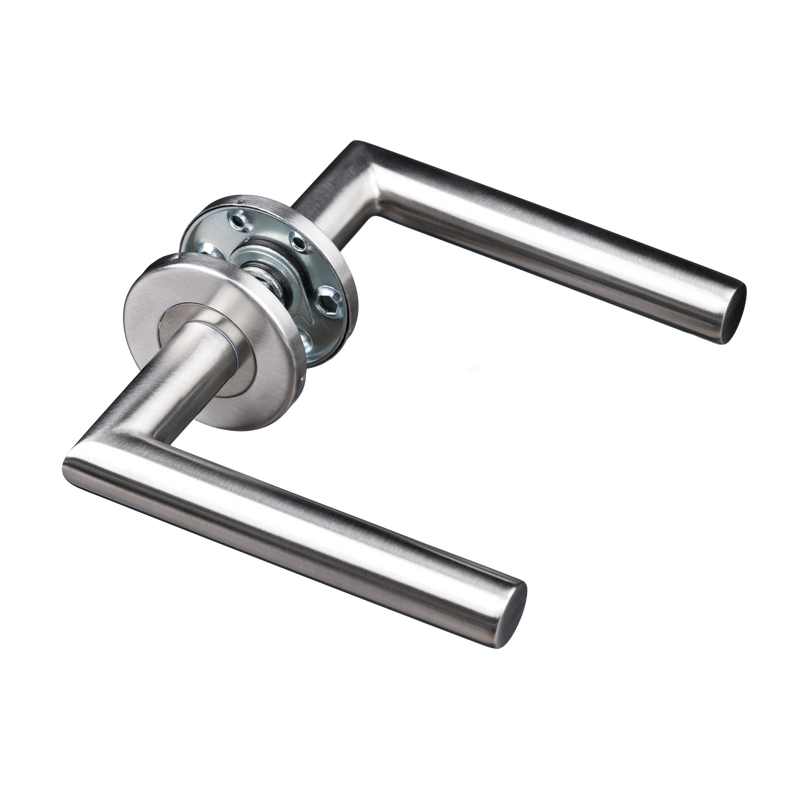 Deurklink RVS met ronde rozet – Ovada zilver