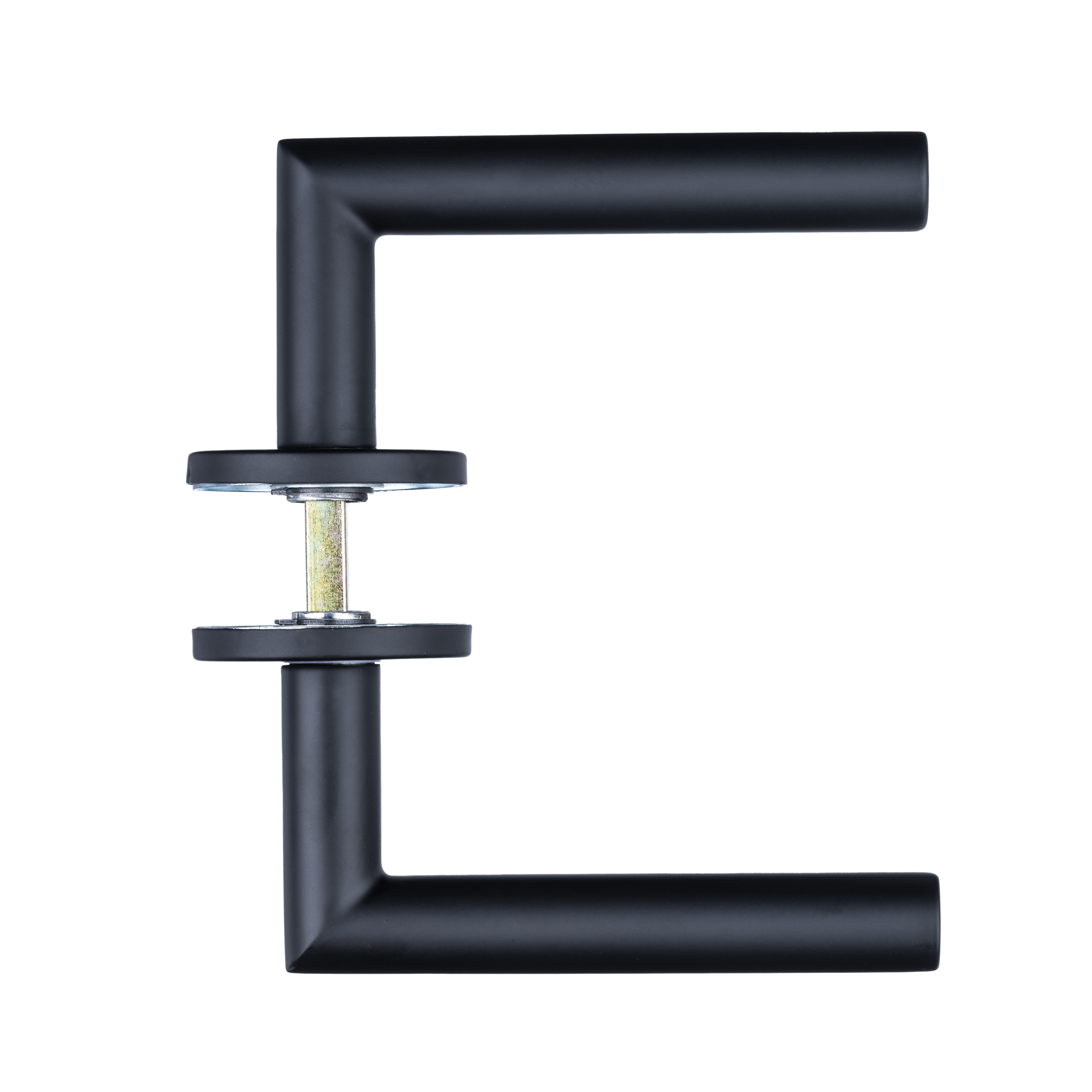 Ostiumhome® - Bobbio - Türgriff - Schwarz auf runder Rosette - 130 mm - Geeignet für Innentüren - Schwarz