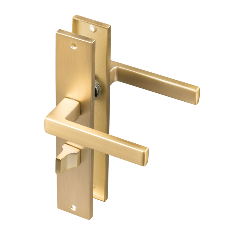 Ferramenta per porte Oro Opaco con serratura WC 63mm - Alassio 