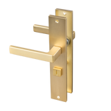 Ferramenta per porte Oro Opaco con serratura WC 63mm - Alassio 