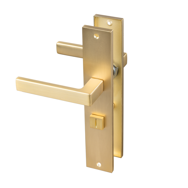 Ferramenta per porte Oro Opaco con serratura WC 63mm - Alassio 