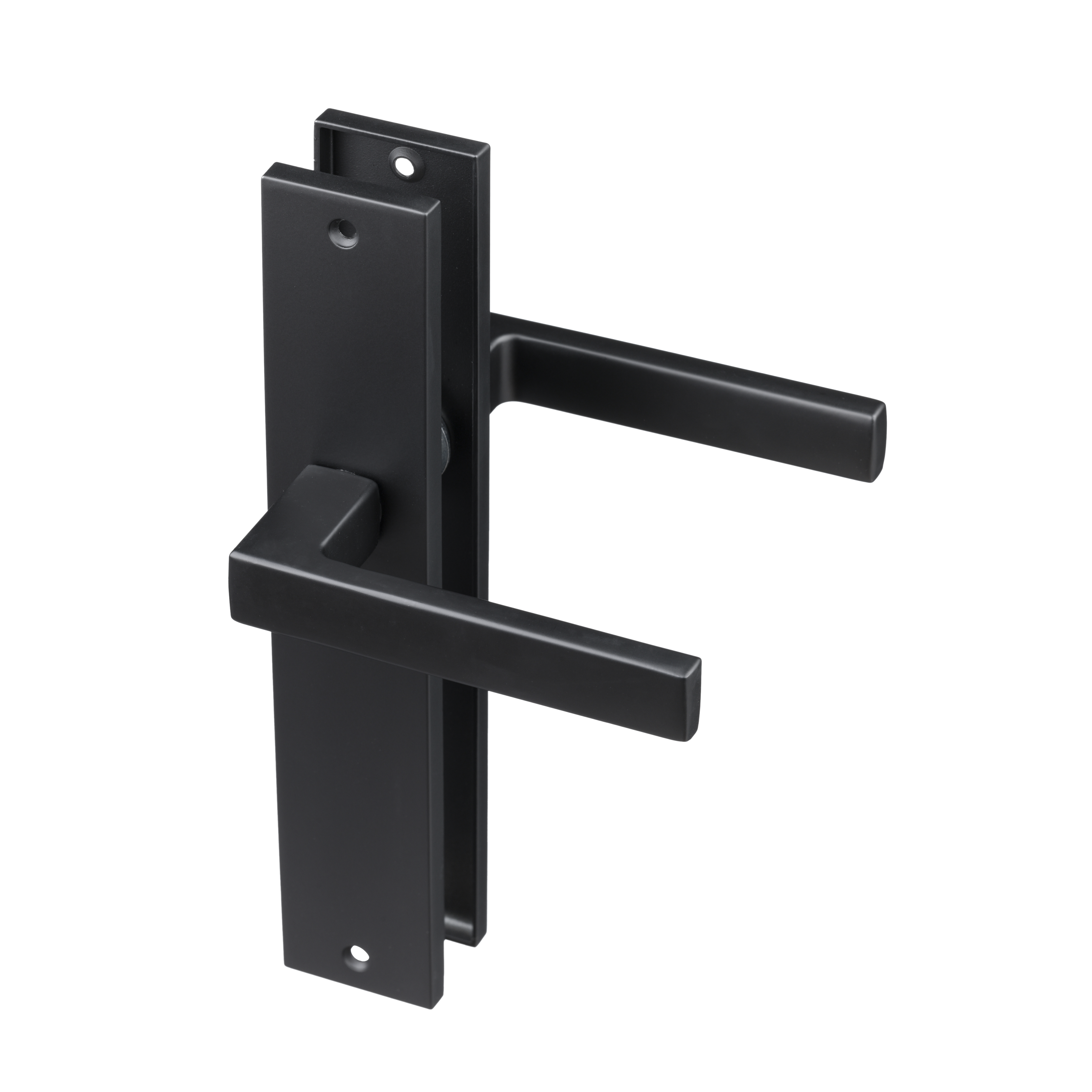 Ostiumhome® Veneto Türgriff auf Schild - Türbeschlag - 245 mm - Geeignet für Innentüren - Mattschwarz 