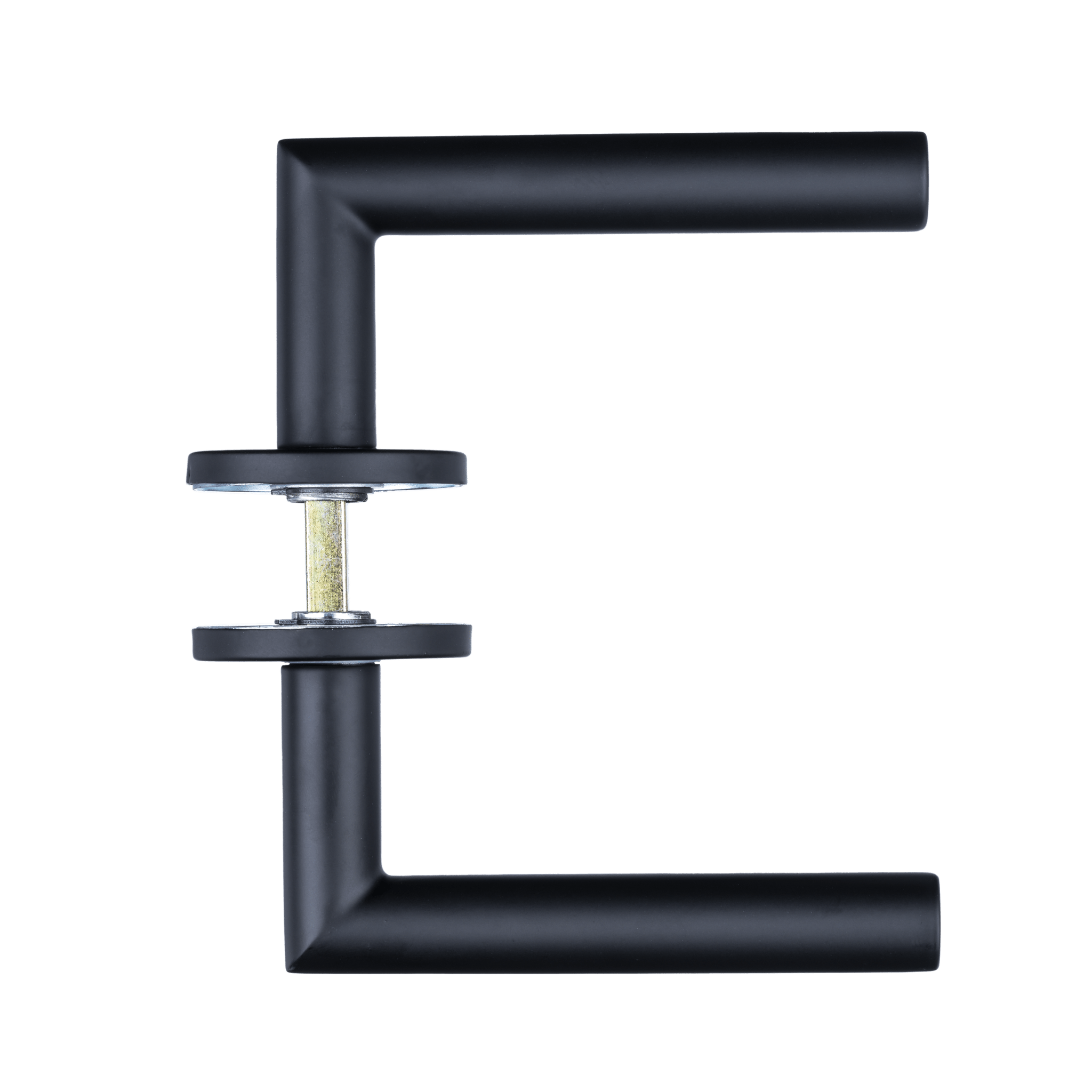 Mat zwarte RVS Bobbio deurbeslag 130 mm met strakke industriële uitstraling

