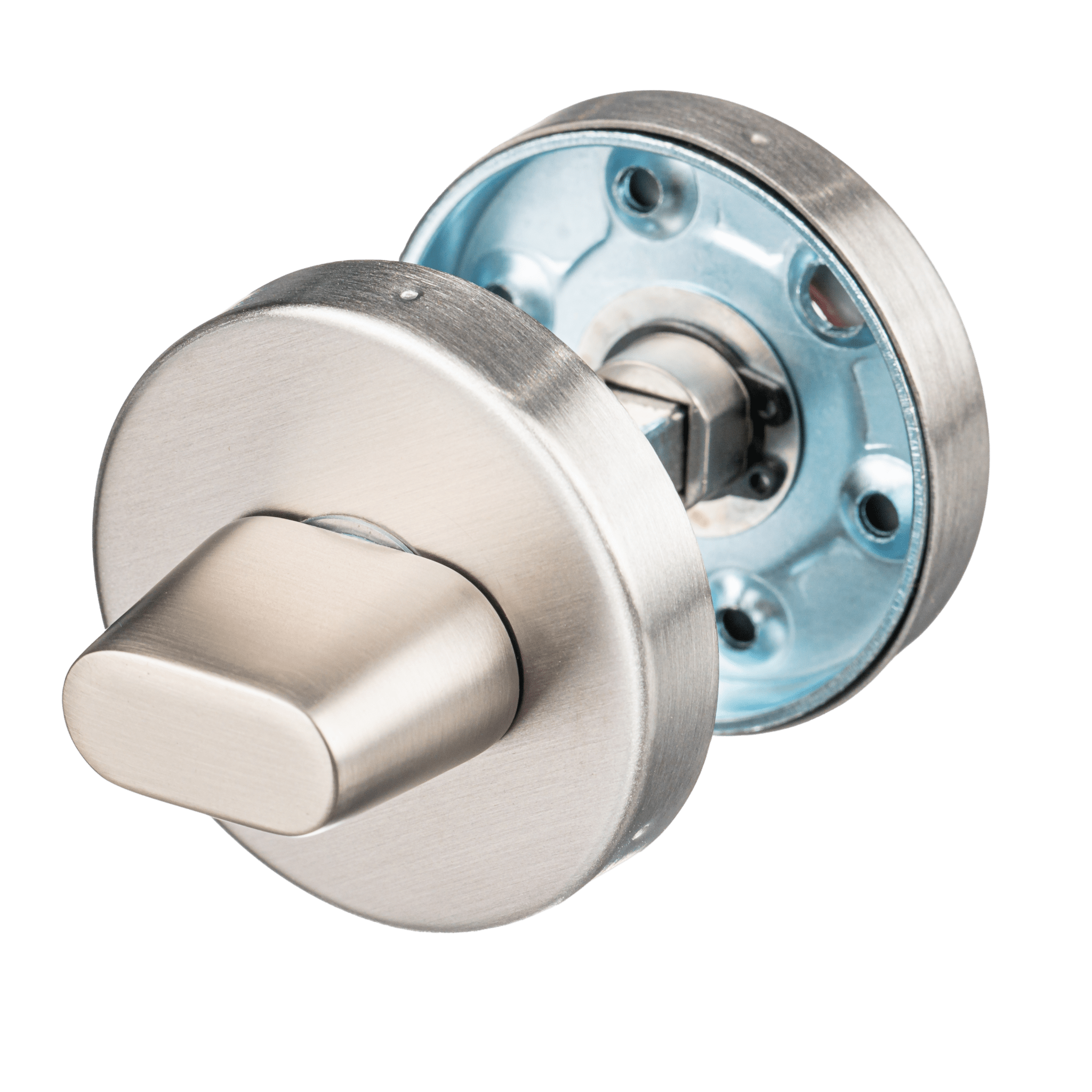 Ronde RVS Ovada WC-sluiting zilver met duidelijke privacy-indicator

