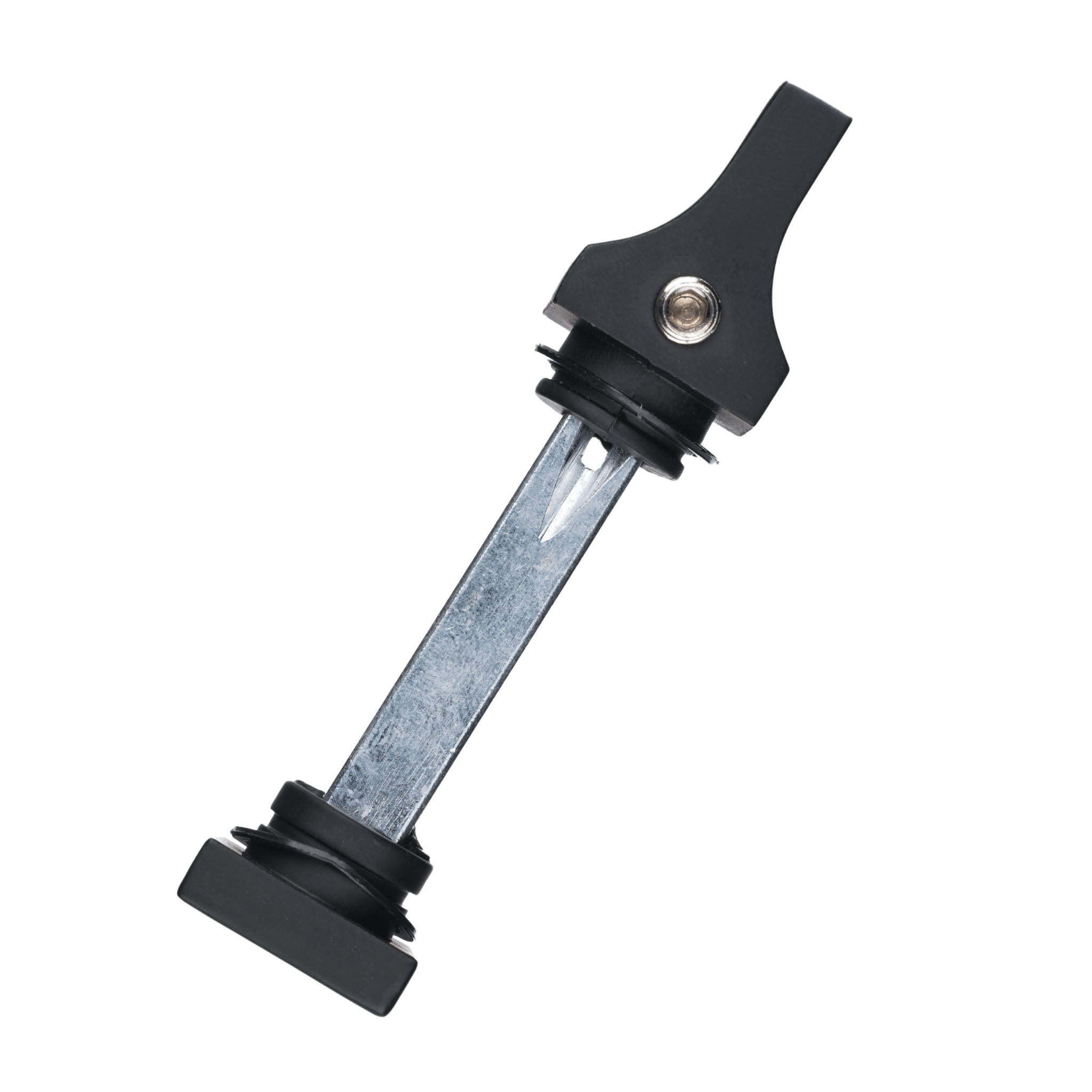 Mat zwarte Veneto WC-deurklink met 8 mm stift en geïntegreerd slot 63 mm

