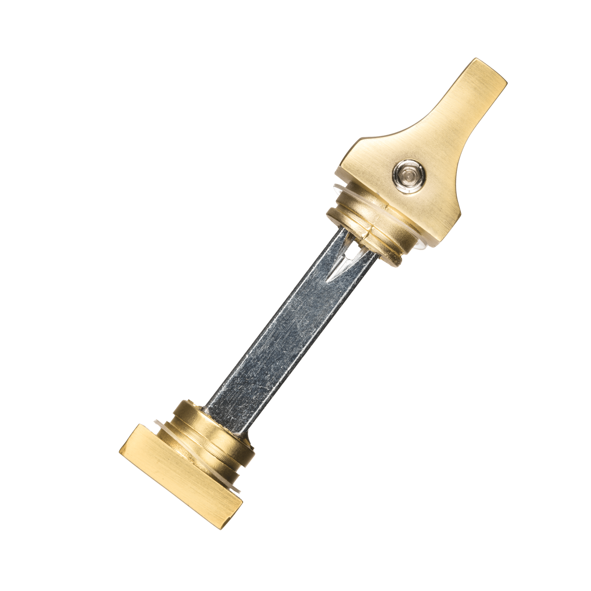 Mat gouden WC-deurklink 63 mm met 8 mm stift en eenvoudige noodontgrendeling 
